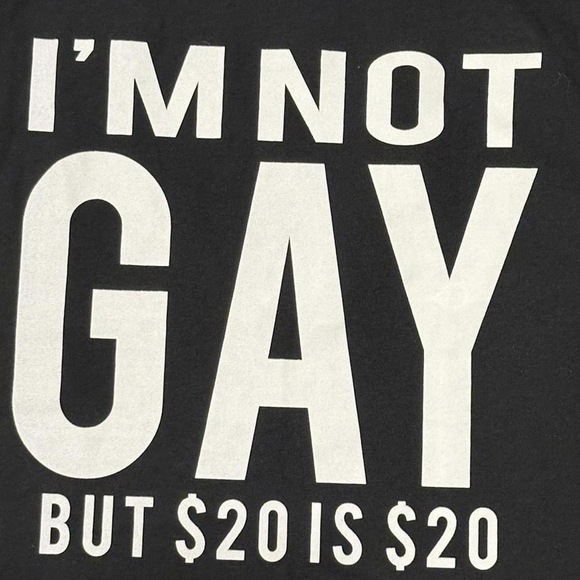 Gildan Black Muscle Tank medium “im not gay but $20 is $20 - Picture 2 of 3